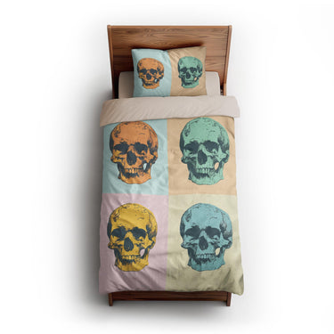 Pop Art Skulls twin-xl - microfiber - Natural Backing