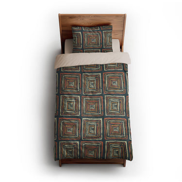 Diego Orange & Navy twin-xl - microfiber - Natural Backing