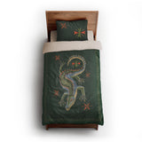 Hungry Alligator Green twin-xl - microfiber - Natural Backing