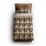 Tribal Birds Black twin-xl - microfiber - Natural Backing