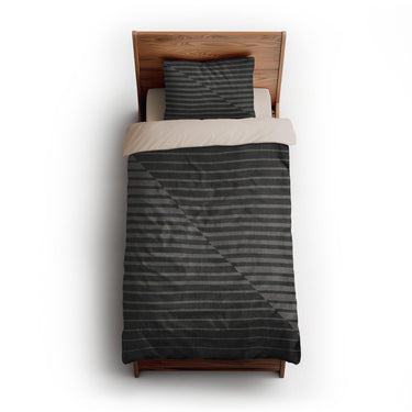 Euclid Black & Neutral Grey twin-xl - microfiber - Natural Backing
