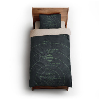 Solar System Navy & Mint twin-xl - microfiber - Natural Backing