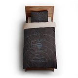 Solar System Burgandy & Powder Blue twin-xl - microfiber - Natural Backing