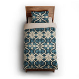 Mattheo Blue & Ivory twin-xl - microfiber - Natural Backing