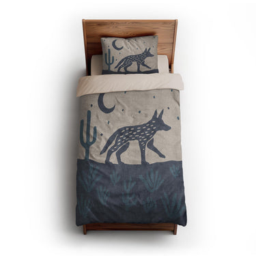 Desert Coyote Midnight & Dusty Blue twin-xl - microfiber - Natural Backing