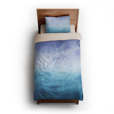 Micah Watercolor Blue & Teal twin-xl - microfiber - Natural Backing