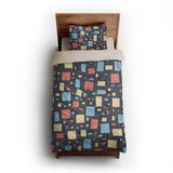 Geometric Confetti Twilight twin-xl - microfiber - Natural Backing