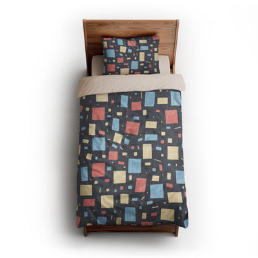 Geometric Confetti Twilight twin-xl - microfiber - Natural Backing
