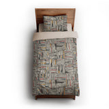 Atticus Multicolor Crosshatch twin-xl - microfiber - Natural Backing