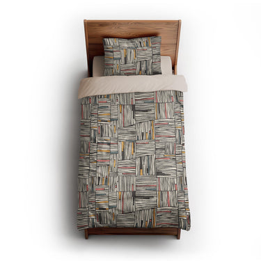 Atticus Multicolor Crosshatch twin-xl - microfiber - Natural Backing