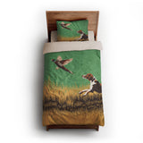 That Dog'll Hunt Green twin-xl - microfiber - Natural Backing