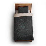 Solar System Charcoal & Teal twin-xl - microfiber - Natural Backing