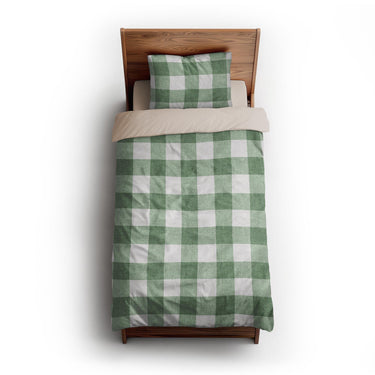 Buffalo Plaid Kelly Green twin-xl - microfiber - Natural Backing