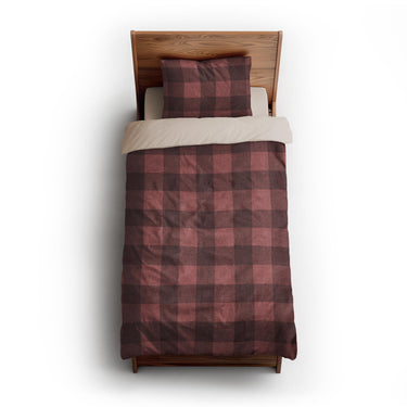 Buffalo Plaid Deep Red twin-xl - microfiber - Natural Backing