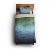 Micah Watercolor Blue & Green twin-xl - microfiber - Natural Backing