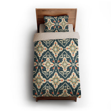 Merrin Blue & Ivory twin-xl - microfiber - Natural Backing