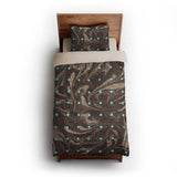 Acid Burn Brown & Carolina Blue twin-xl - microfiber - Natural Backing