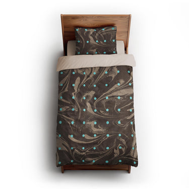Acid Burn Brown & Carolina Blue twin-xl - microfiber - Natural Backing