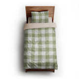 Buffalo Plaid Light Sage twin-xl - microfiber - Natural Backing
