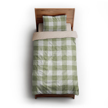 Buffalo Plaid Light Sage twin-xl - microfiber - Natural Backing