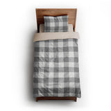 Buffalo Plaid Light Grey twin-xl - microfiber - Natural Backing