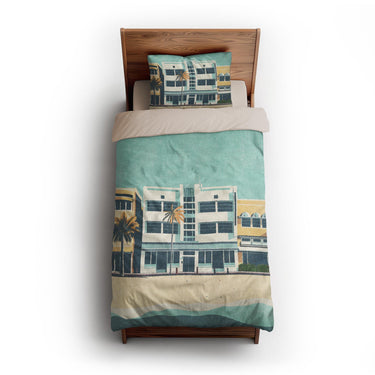 Art Deco Beach twin-xl - microfiber - Natural Backing