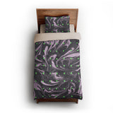 Acid Burn Purple & Green twin-xl - microfiber - Natural Backing