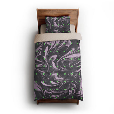 Acid Burn Purple & Green twin-xl - microfiber - Natural Backing