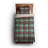 Ferguson Plaid Teal Red twin-xl - microfiber - Natural Backing