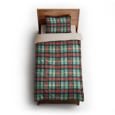 Ferguson Plaid Teal Red twin-xl - microfiber - Natural Backing