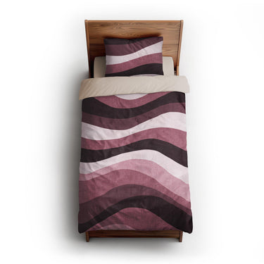 Sinuous Maroon Monochrome twin-xl - microfiber - Natural Backing