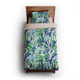 Leonardo Blue Green twin-xl - microfiber - Natural Backing