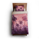 Sunset Palms Pink & Purple twin-xl - microfiber - Natural Backing