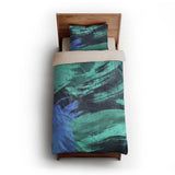 Tethys Navy & Seafoam twin-xl - microfiber - Natural Backing