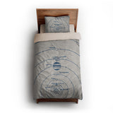 Solar System Blue & Ivory twin-xl - microfiber - Natural Backing