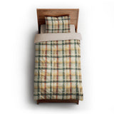 Madras Plaid Taupe Green twin-xl - microfiber - Natural Backing