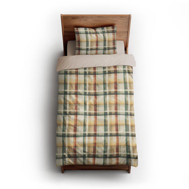 Madras Plaid Taupe Green twin-xl - microfiber - Natural Backing