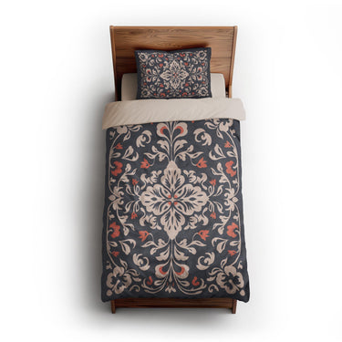 Annette Navy & Orange twin-xl - microfiber - Natural Backing