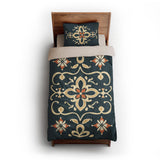 Vanessa Blue & Gold twin-xl - microfiber - Natural Backing