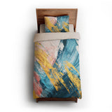 Egon Blue & Yellow twin-xl - microfiber - Natural Backing