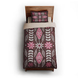 Topanga Burgandy & Pink twin-xl - microfiber - Natural Backing