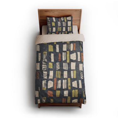 Milo Navy Lime & Terracotta twin-xl - microfiber - Natural Backing