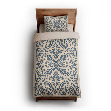 Floranna Ivory & Blue twin-xl - microfiber - Natural Backing