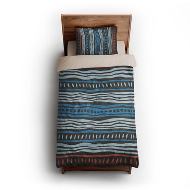 Delsin Blue & Black twin-xl - microfiber - Natural Backing