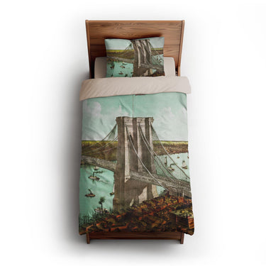 Brooklyn Bridge twin-xl - microfiber - Natural Backing