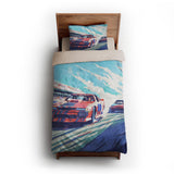 8 Bit Stock Cars twin-xl - microfiber - Natural Backing