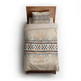 Loxcie Ivory & Blue twin-xl - microfiber - Natural Backing