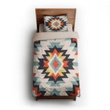 Dakota Blue & Orange twin-xl - microfiber - Natural Backing