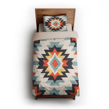 Dakota Blue & Orange twin-xl - microfiber - Natural Backing