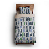 Milo Blue & Green twin-xl - microfiber - Natural Backing